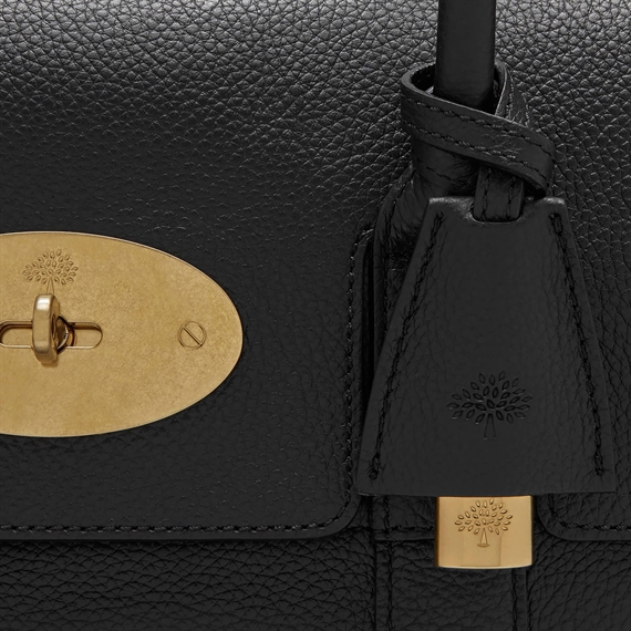 Mulberry Bayswater Black & Brass Small Classic Grain